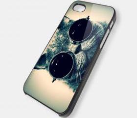 Smart Cat Eyes Glasses iPhone case OCM - iPhone 4 Case, iPhone 4s Case and iPhone 5 case Hard Plastic Case